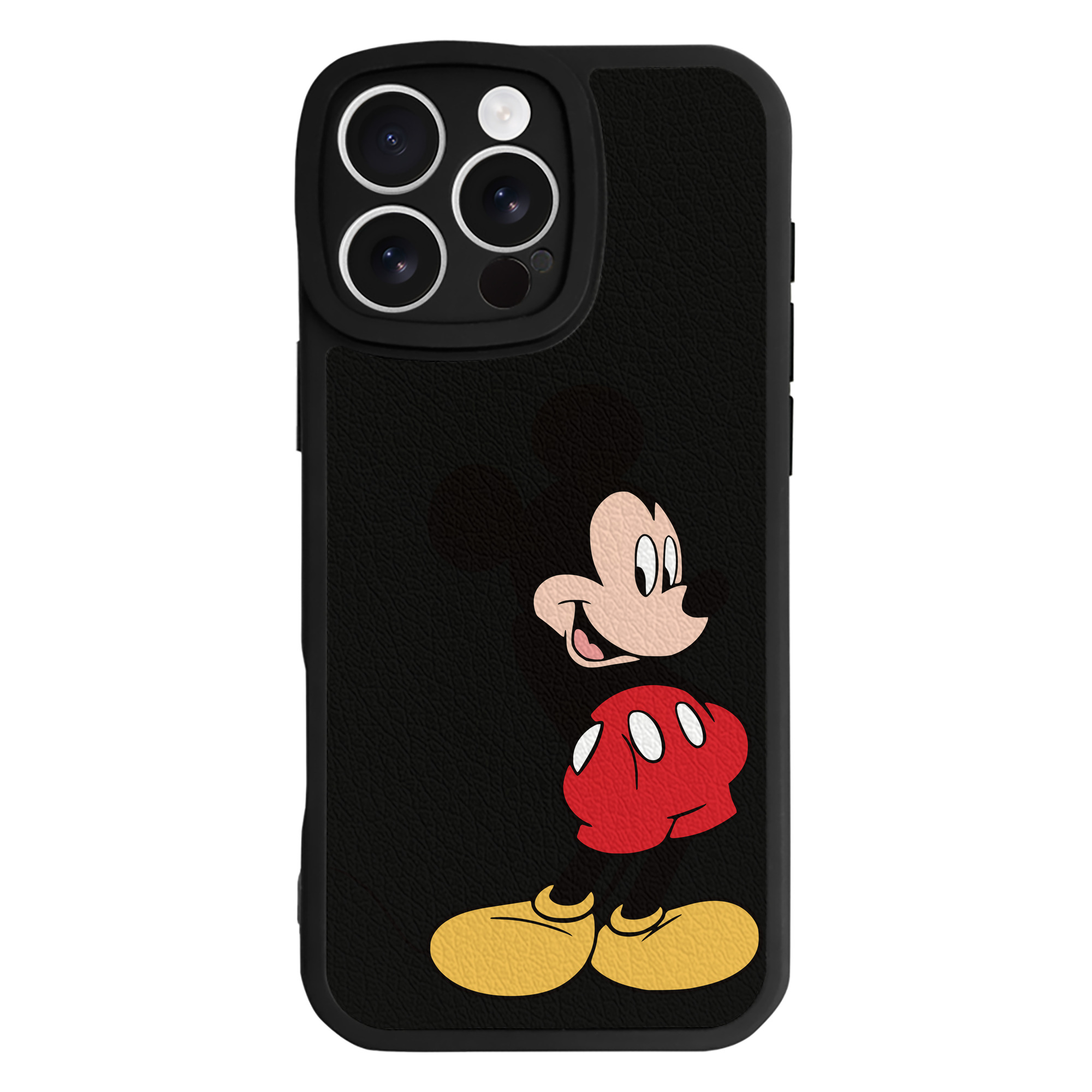 （画像用） ミッキーマウス Mickey Mouse 【iPhone 16シリーズ対応】シリコンスマホケース（レザー調） 材質：シリコン
